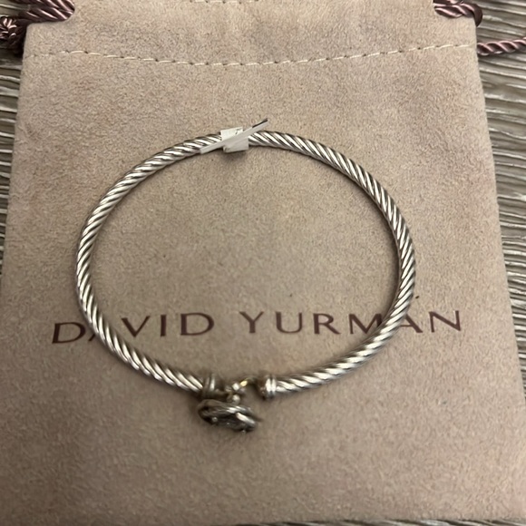 David Yurman Infinity Bracelet Sterling Silver with Diamonds, 3mm - Picture 7 of 9